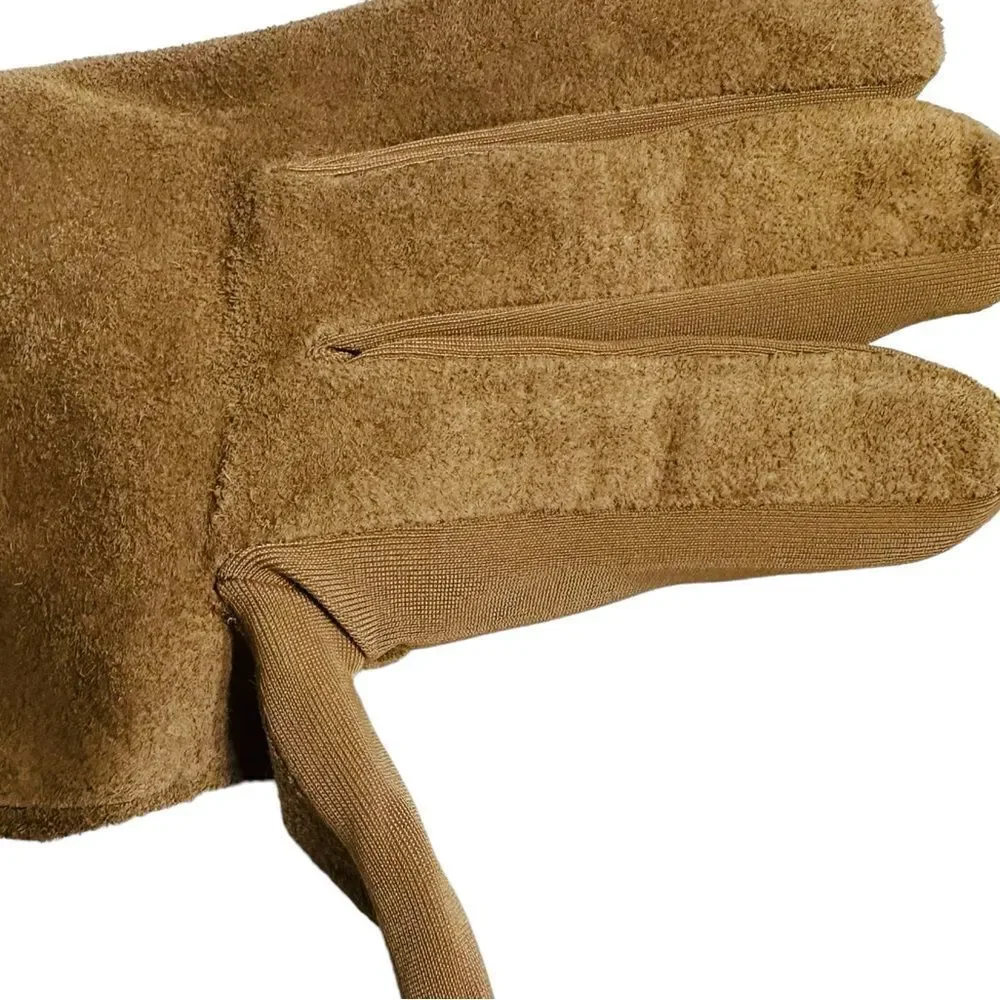 Isotoner Beige Suede Dress Gloves Fleece Lined size S/M NWT - Picture 4 of 9